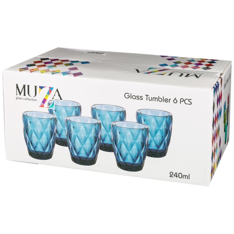 Набор стаканов "ромбо" из 6шт. серия "muza color" 240мл. / в=10 см Lefard (781-126)