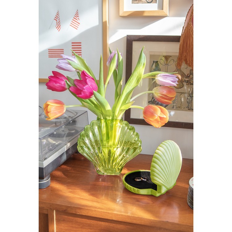 Ваза для цветов seashell, 18,5 см, зеленая (78573) Ваза для цветов seashell, 18,5 см, зеленая (78573)