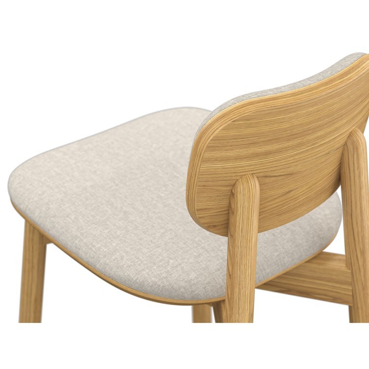 Стул полубарный с обивкой saga, рогожка, бежевый (76419)