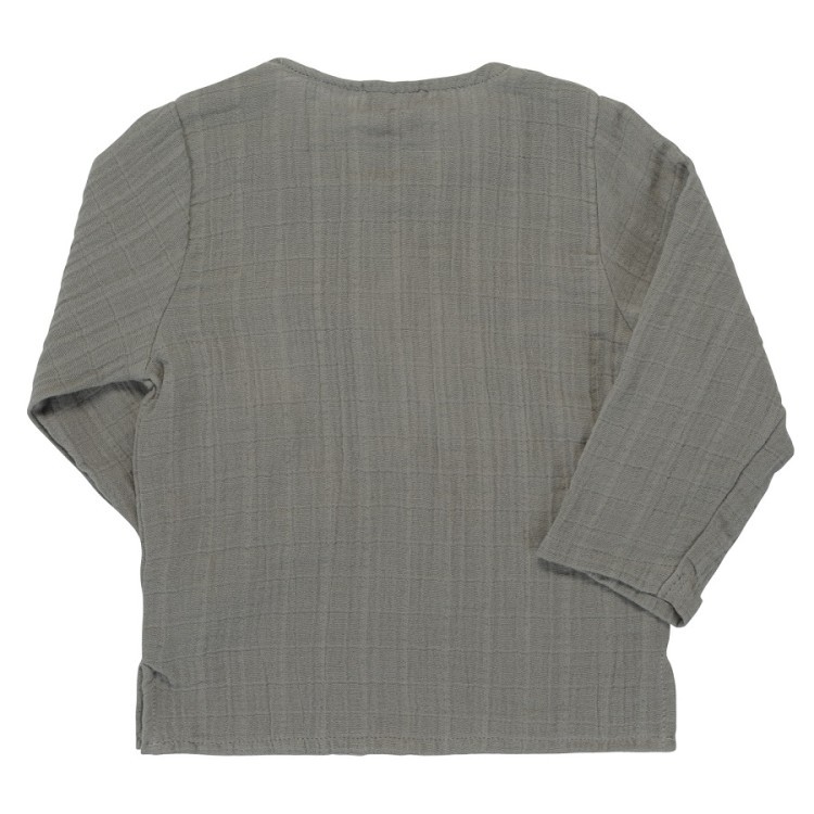 Рубашка из хлопкового муслина серого цвета из коллекции essential 24-36m (69634)