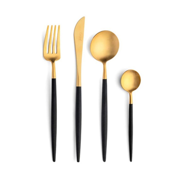 Ложка столовая GO.05GB, нержавеющая сталь 18/10, matte gold/black, CUTIPOL
