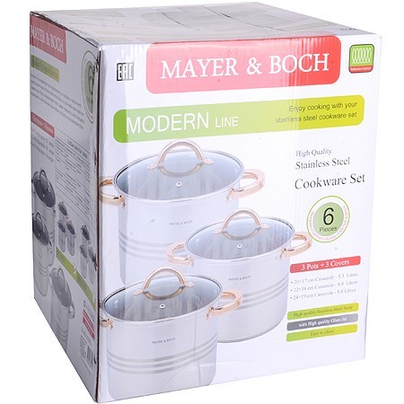 Набор посуды 6пр 5,3+6,8+8,6л зол/р Mayer&Boch (27551)