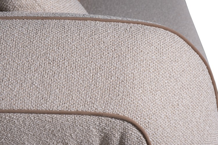 Диван Amelia трехместный букле светлый 253*100*67см с бежевым кантом (TT-00016098)