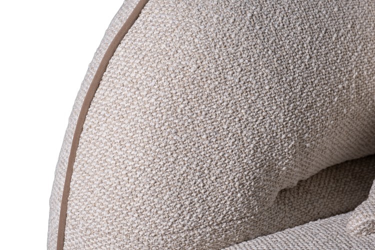 Диван Amelia трехместный букле светлый 253*100*67см с бежевым кантом (TT-00016098)