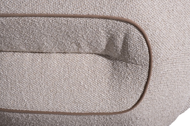 Диван Amelia трехместный букле светлый 253*100*67см с бежевым кантом (TT-00016098)