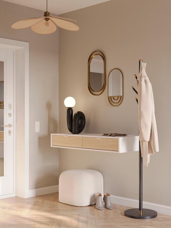 Зеркало настенное nomh, 31х61 см, золотое (78198)