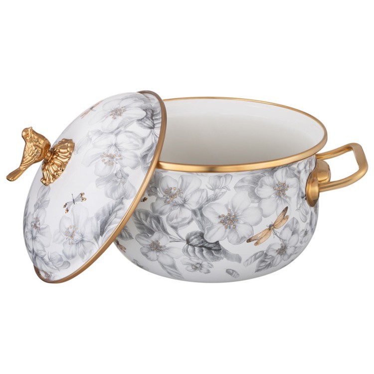 Набор посуды lefard серия яблоневый сад 6пр: кастрюли 2,1л+2,8л (16+18см) и ковш 0,9л (14 см) Lefard (950-780)