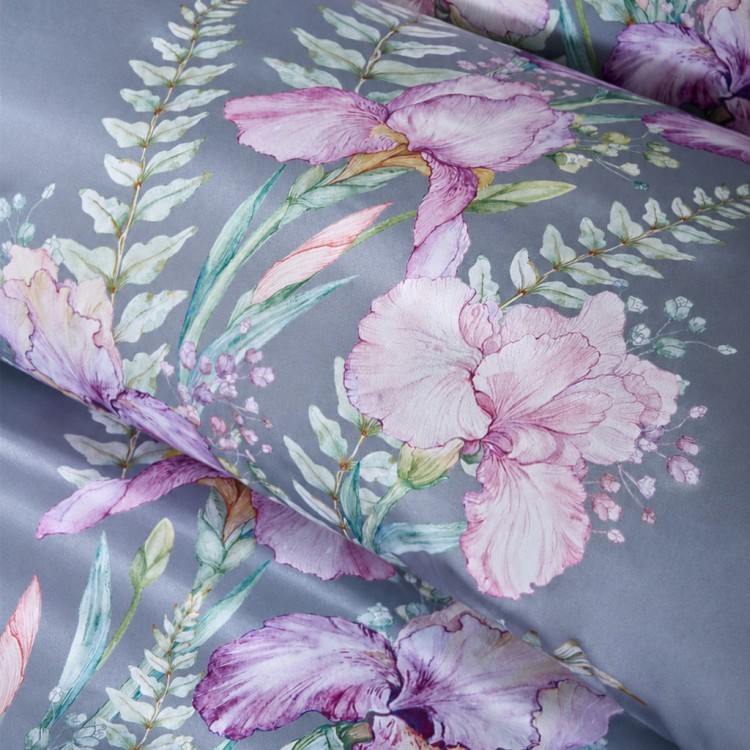 Кпб,king size,"irises" серый, сатин, хлопок100%,п.240х260-1шт,пр.260х260-1шт,н.50х70-2шт/70х70-2шт Lefard (989-004-14)