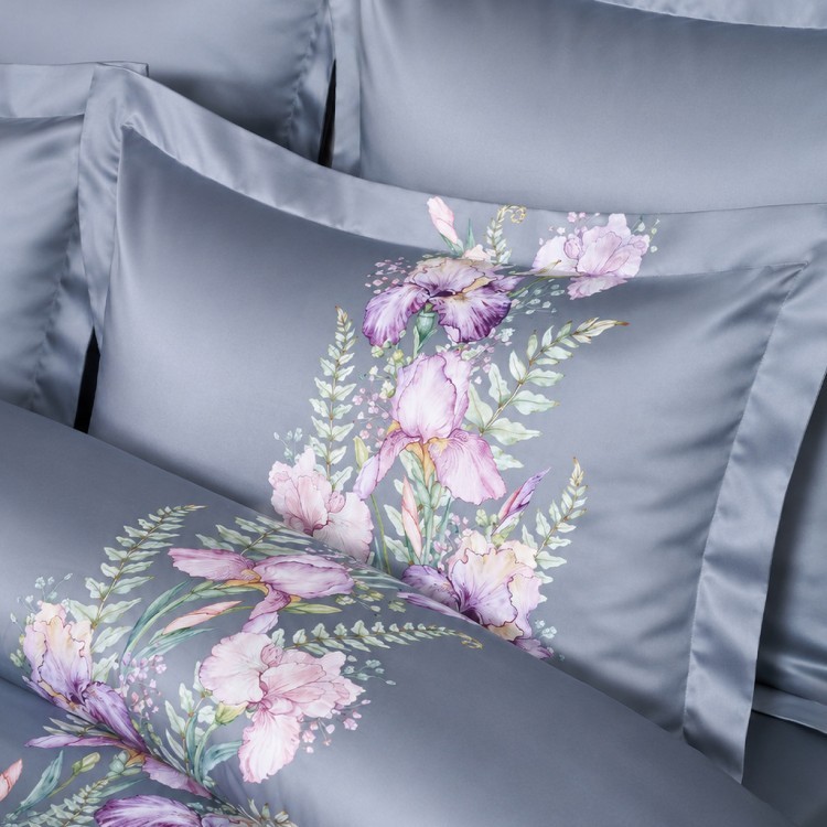 Кпб,king size,"irises" серый, сатин, хлопок100%,п.240х260-1шт,пр.260х260-1шт,н.50х70-2шт/70х70-2шт Lefard (989-004-14)