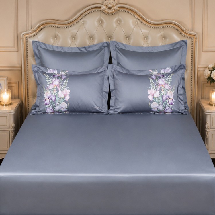 Кпб,king size,"irises" серый, сатин, хлопок100%,п.240х260-1шт,пр.260х260-1шт,н.50х70-2шт/70х70-2шт Lefard (989-004-14)