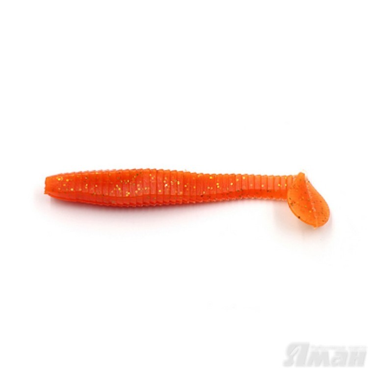Виброхвост Yaman Flatter Shad, 4", цвет 03 - Carrot gold flake, 5 шт Y-FS4-03 (70556)