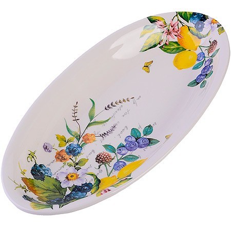 Блюдо сервировочное 28,2х14,5х3,5см Лесные ягоды с лимонами доломит LR (60156)