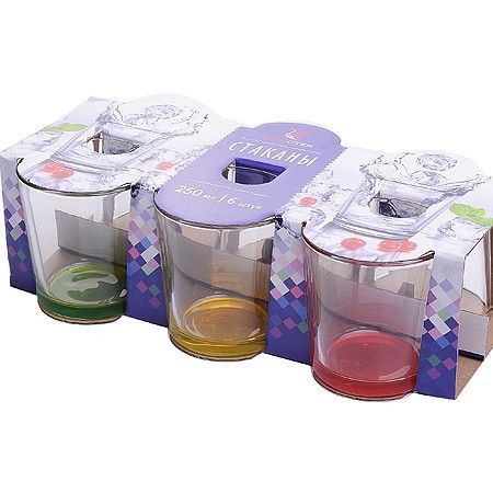 Набор стаканов 250мл. 6шт. (Микс) (144-Н9)