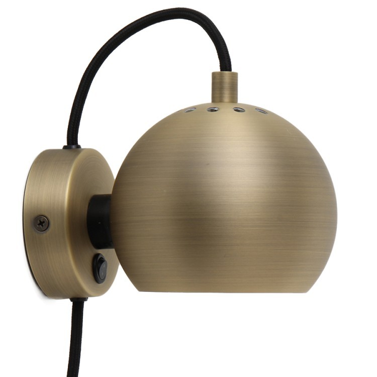 Лампа настенная ball, D12 см, античная латунь, матовая (70050)
