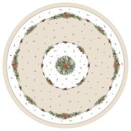Скатерть  d220 cm круглая, "celebration", цвет: бежевый, tm lefard, полиэстер 100% (986-001-26) 