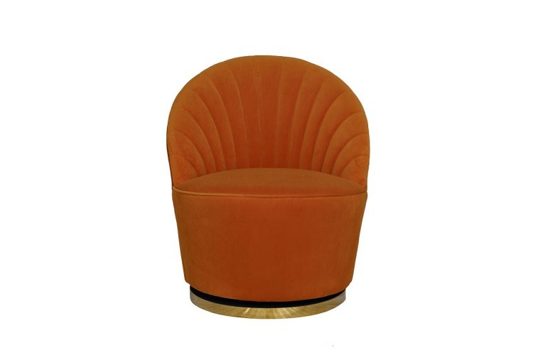 Кресло вращающееся, велюр оранжевый 67*75*78см (TT-00002813)