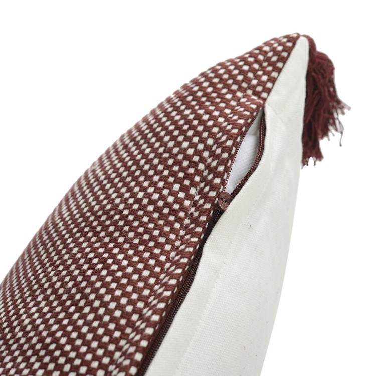 Подушка декоративная бордового цвета крупной вязки из коллекции ethnic, 30х60 см (65835)