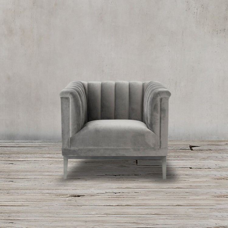 Кресло Арам S0280-1D/AR108-34#grey, Нержавеющая сталь, бархат, dark grey, ROOMERS FURNITURE