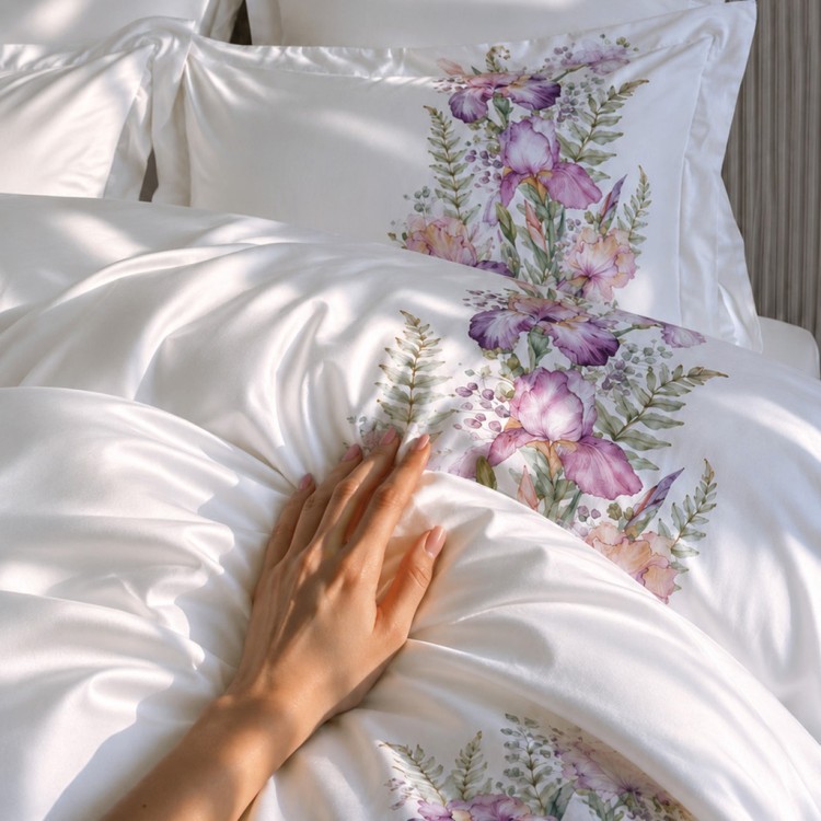 Кпб,king size,"irises" белый, сатин, хлопок100%,п.240х260-1шт,пр.260х260-1шт,н.50х70-2шт/70х70-2шт Lefard (989-004-15)