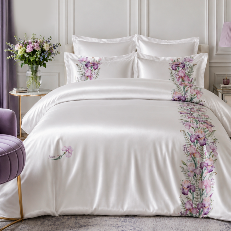 Кпб,king size,"irises" белый, сатин, хлопок100%,п.240х260-1шт,пр.260х260-1шт,н.50х70-2шт/70х70-2шт Lefard (989-004-15)