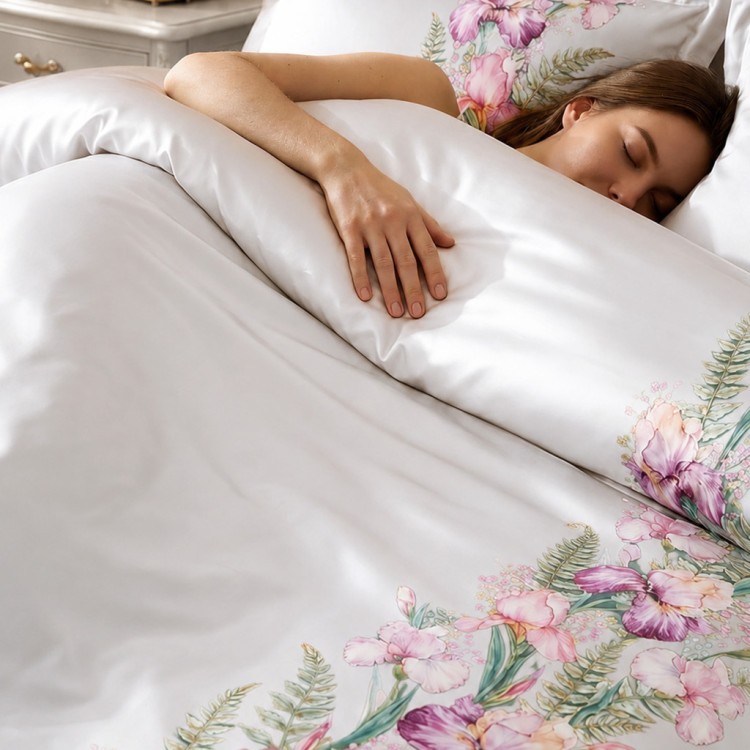 Кпб,king size,"irises" белый, сатин, хлопок100%,п.240х260-1шт,пр.260х260-1шт,н.50х70-2шт/70х70-2шт Lefard (989-004-15)