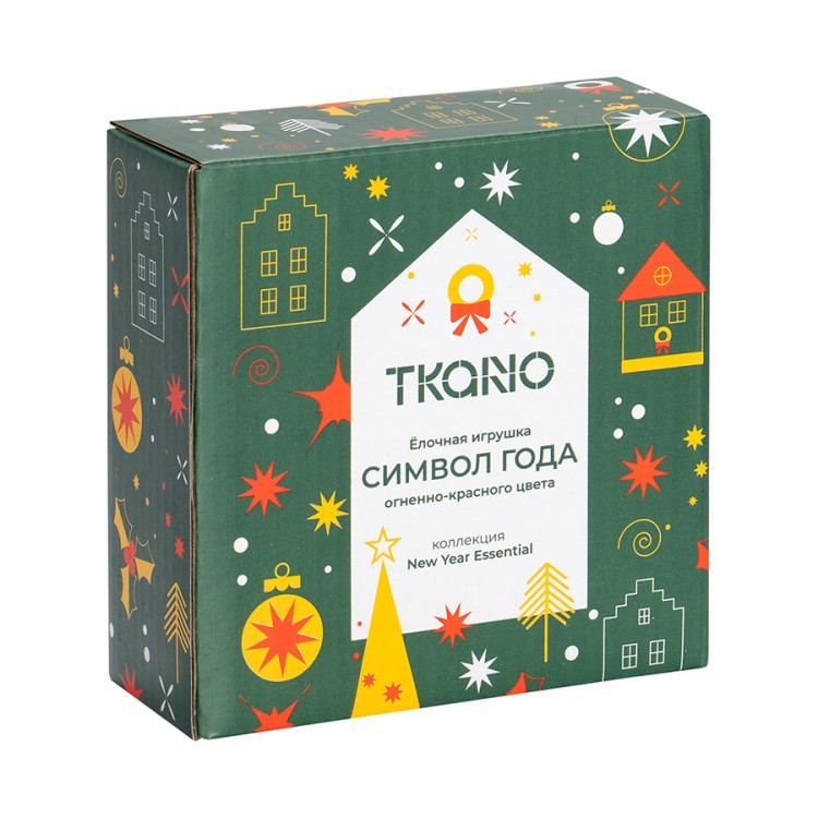 Ёлочная игрушка Символ года огненно-красного цвета из коллекции new year essential (80993)