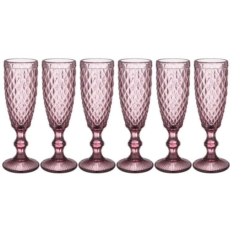 Набор бокалов для шампанского "пина" из 6шт. серия "muza color" 150мл. / в=20 см Lefard (781-128)