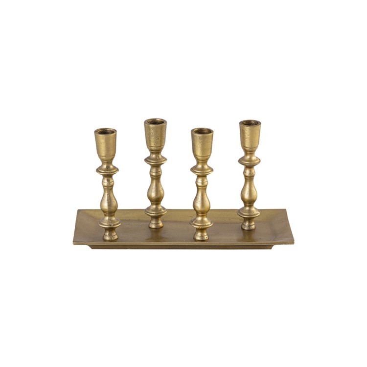 Подсвечник 16542-30/G, металл, Antique gold, ROOMERS FURNITURE