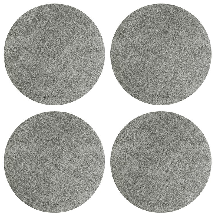 Набор из 4-х сервировочных салфеток leanera, D35 см, серые (76987)