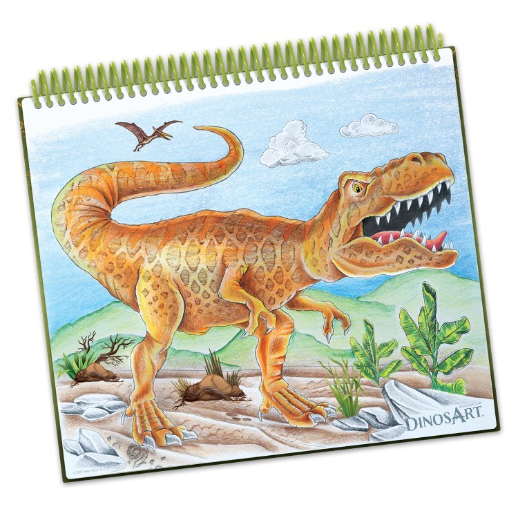 Серия Dino: Набор для раскрашивания (40 скетч страниц, 40 трафаретов, 12 цветных карандашей) (15206_NSDA)