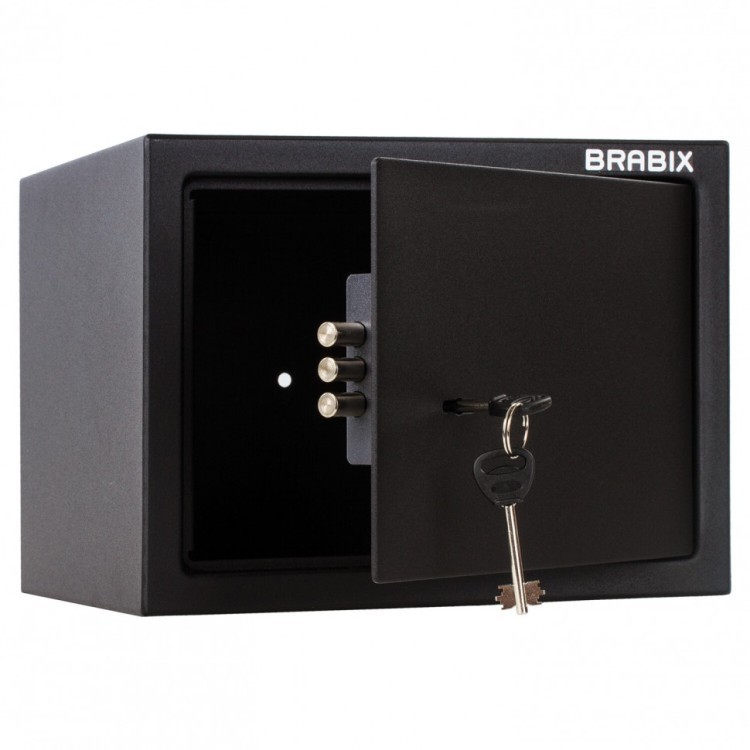 Сейф мебельный BRABIX SF-230KL 230х310х250 мм ключевой замок черный 291146 (1) (93292)