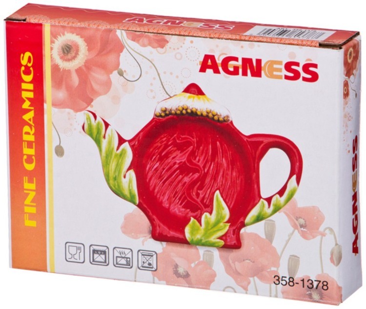 Подставка под чайные пакетики "маковый цвет" 13*9*2 см Agness (358-1378)