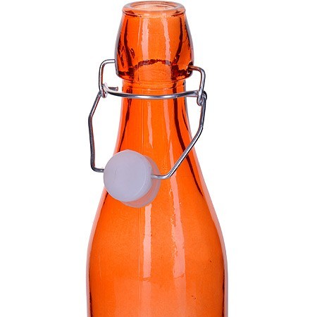 Бутылка 500мл стекло с крышкой ОРАНЖЕВЫЙ LR (28174-1)