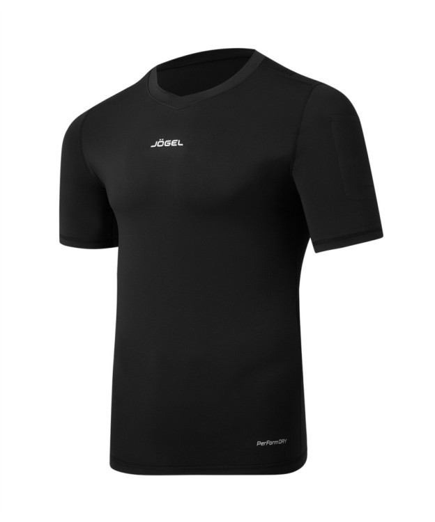 Футболка компрессионная судейская JÖGEL PerFormDRY Referee Baselayer Tee SS, черный (2113859)