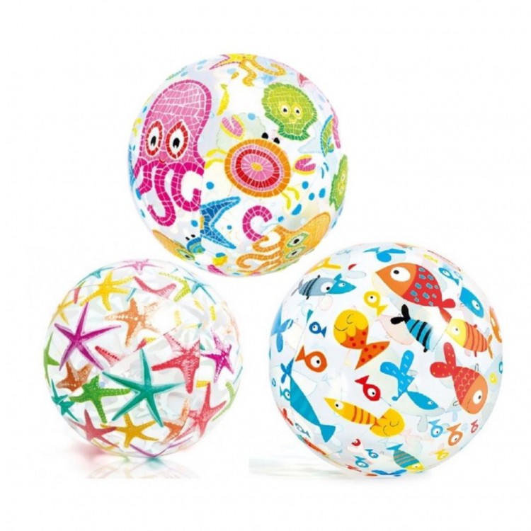 Мяч надувной детский от 3 лет Intex 59040 дизайн в ассортименте (71564)
