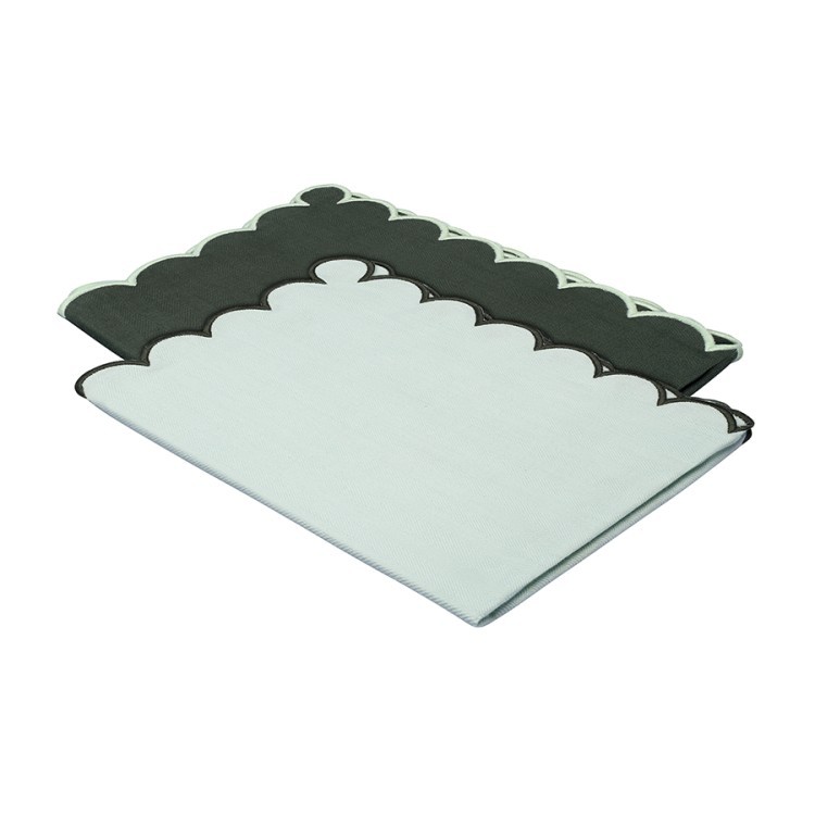 Набор кухонных полотенец с контрастным кантом зеленого цвета из коллекции trendy ruffles, 50х70 см (78887)