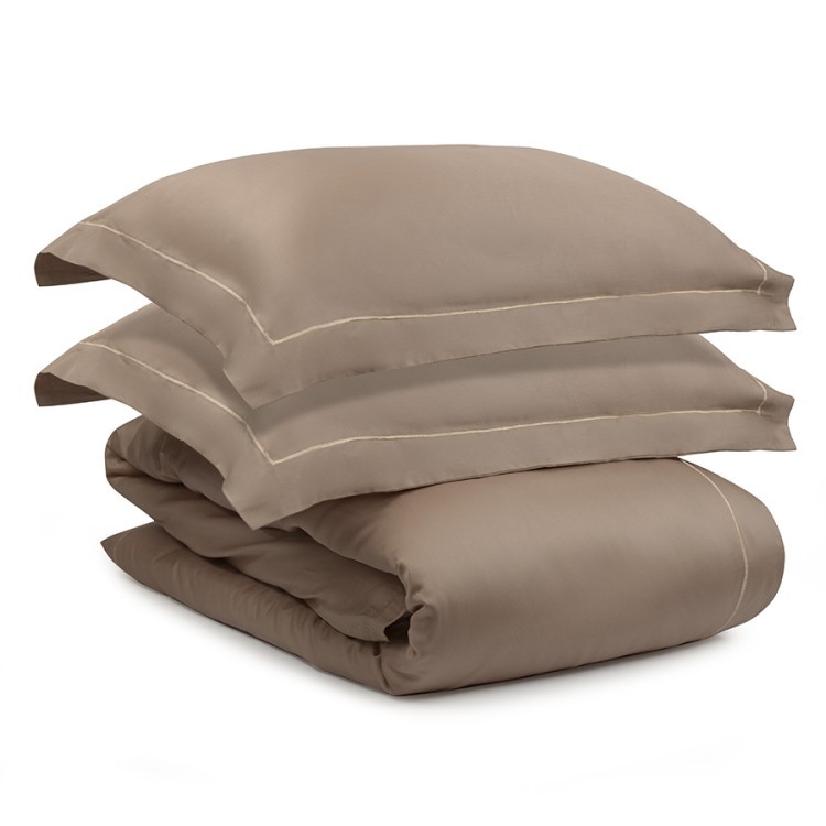 Комплект постельного белья без простыни из египетского хлопка essential, бежевый, двуспальный (67321)