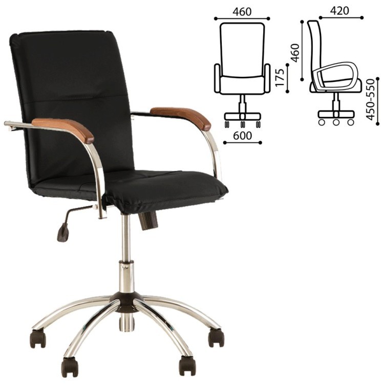 Кресло офисное Nowy Styl Samba GTP кожзам, черное (71791)