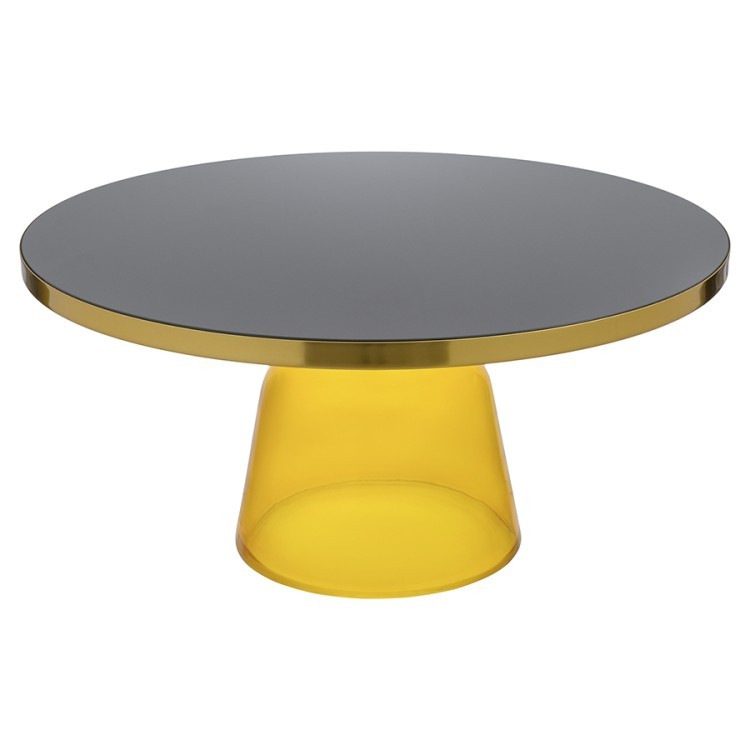 Столик кофейный odd, D75 см, черный/желтый (74267)