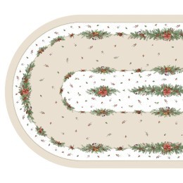 Скатерть  140х300 cm овальная, "celebration", цвет: бежевый, tm lefard, полиэстер 100% (986-001-29) 