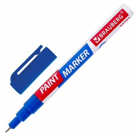 Маркер-краска лаковый Brauberg Profesional Extra 1 мм синий 151961 (12) (86674)