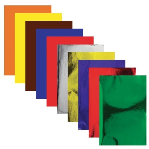 Цветная бумага самоклящаяся А4, 10 листов 10 цветов, 80 г/м2, 129285 (87122)