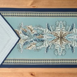 Дорожка "листья мориса" green stripe   45х215см, 100% хлопок,твил c пропиткой Lefard (850-752-34)