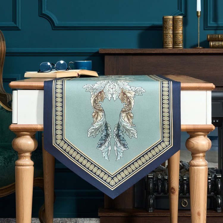 Дорожка "листья мориса" green stripe   45х215см, 100% хлопок,твил c пропиткой Lefard (850-752-34)
