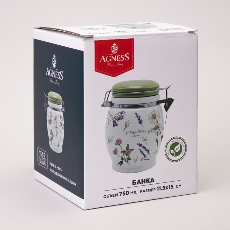 Банка agness "flower story" 11,5*15 см 750 мл Agness (358-2181) Банка agness "flower story" 11,5*15 см 750 мл Agness (358-2181)