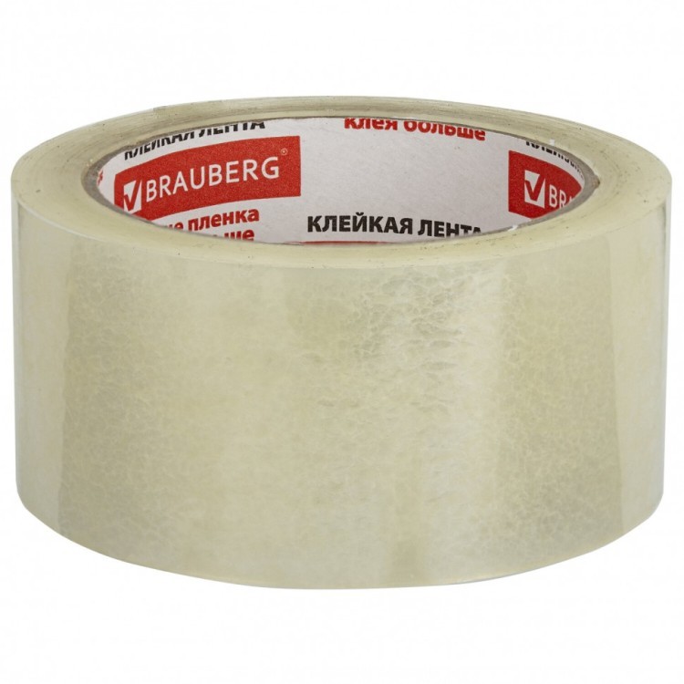 Скотч 50 мм х 66 м прозрачный усиленный морозостойкий 50 мкм Brauberg 440112 (6) (88749)