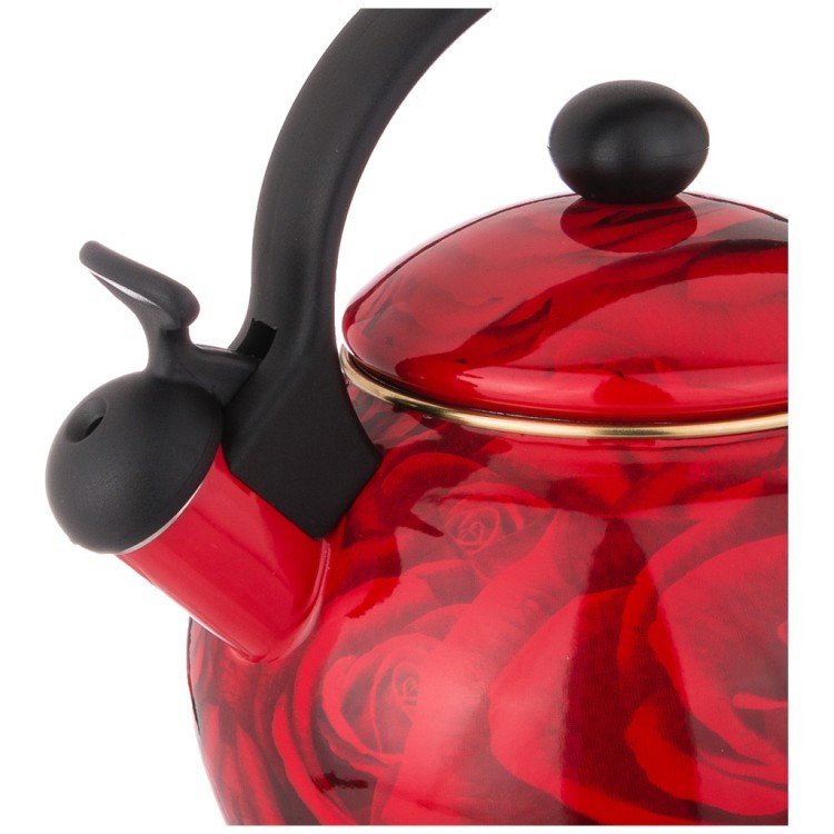 Чайник agness эмалированный со свистком, серия "кармен" 2,2л, индукционное дно, цвет: красный Agness (915-117)