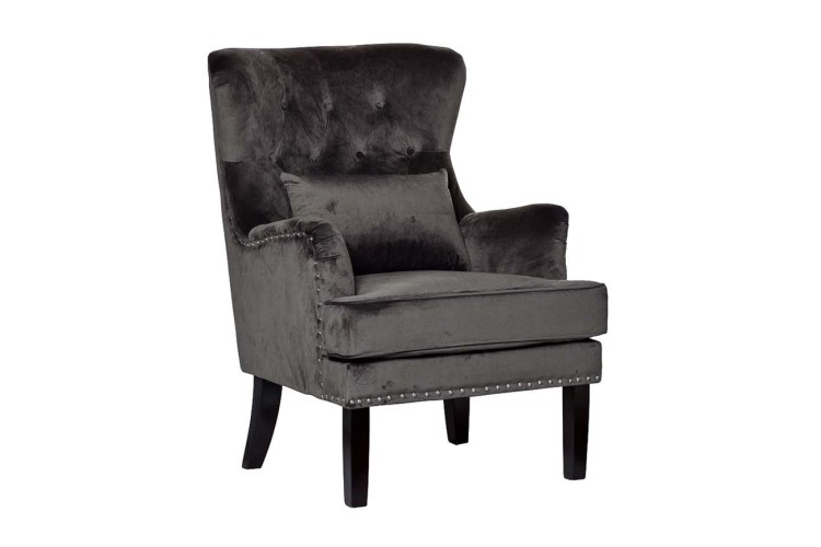 Кресло с подушкой велюр серый 77*92*105см (TT-00000102)