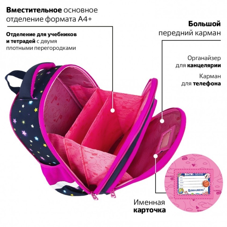Ранец Brauberg Kids Standard 2 отделения Moon girl 36х28х14 см 271387 (1) (88925) Ранец Brauberg Kids Standard 2 отделения Moon girl 36х28х14 см 271387 (1) (88925)