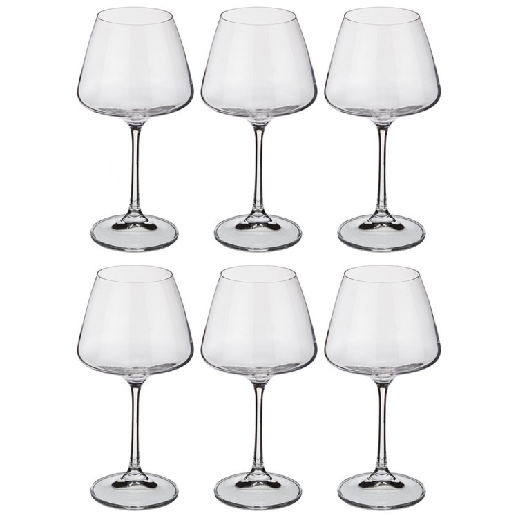 Набор бокалов для вина из 6 шт. "naomi / corvus" 350 мл. высота=19 см. Crystal Bohemia (669-155)